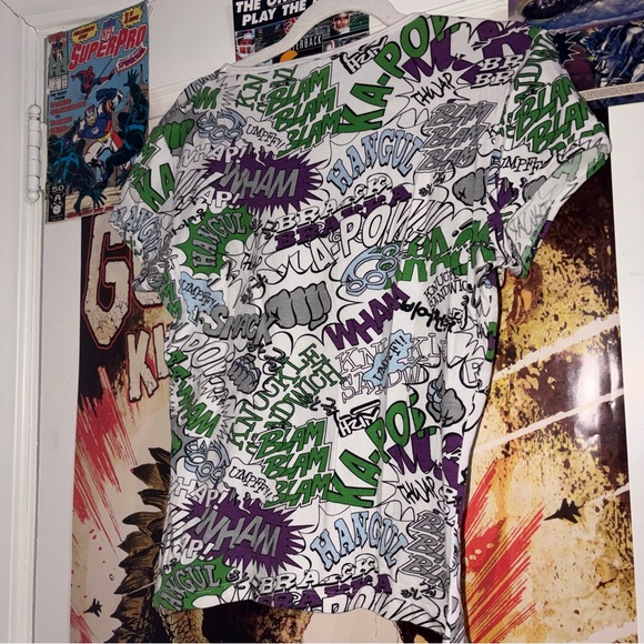 RAW BLUE LADY Graffiti/Comic Vintage Y2K Skull Baby Tee - Picture 7 of 7